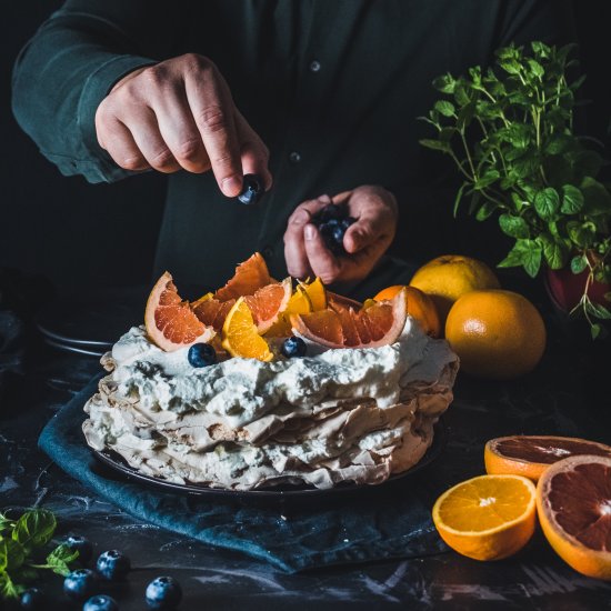 Blood Orange Pavlova