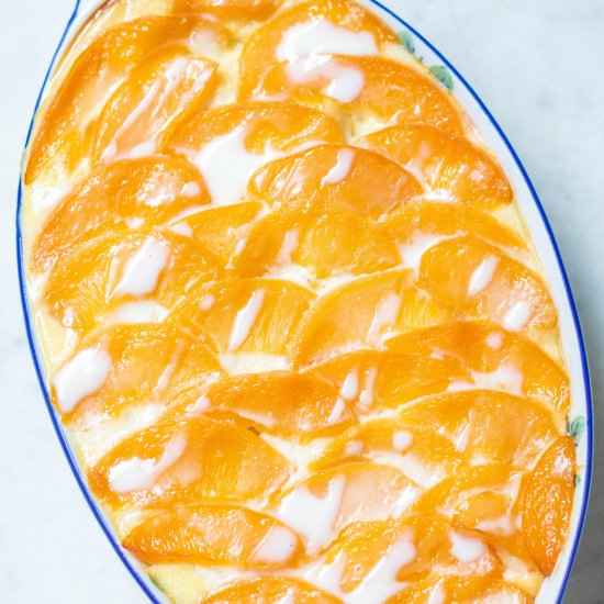 Canned peach pudding