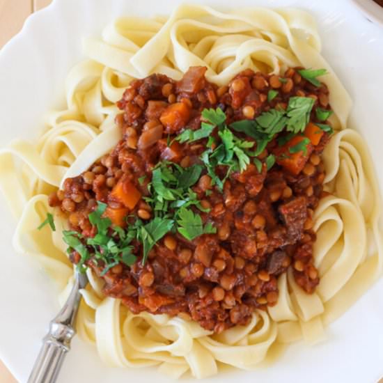 LENTIL RAGÙ BOLOGNESE