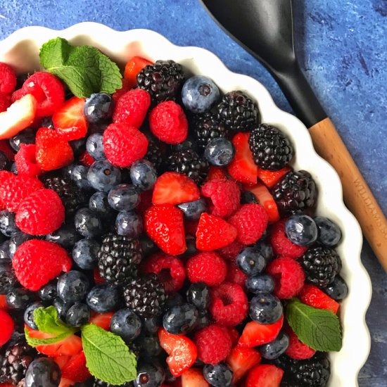 Berry Fruit Salad with Mint Syrup