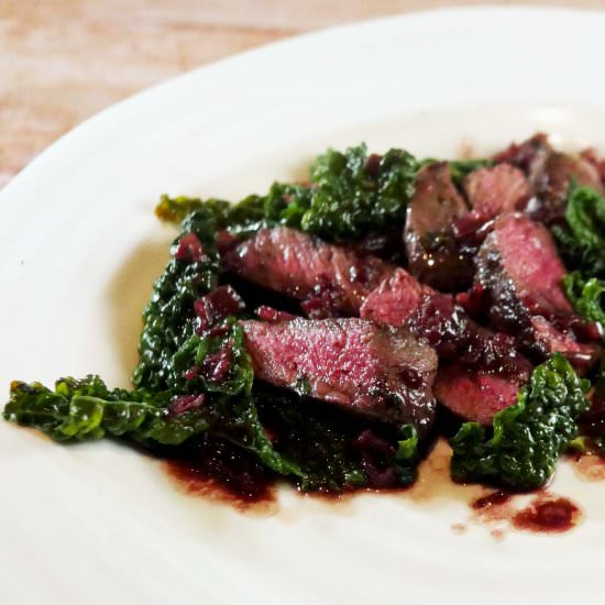 Venison Loin with Red Wine