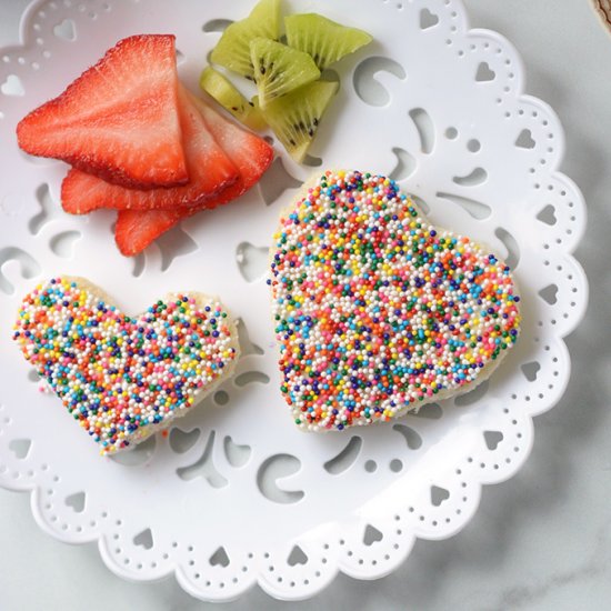 Heart Shaped Fairy Bread