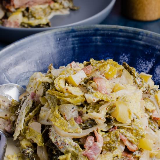 Cabbage with bacon & cider