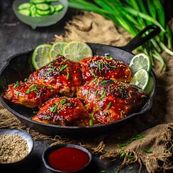 Sticky Gochujang-Honey Chicken