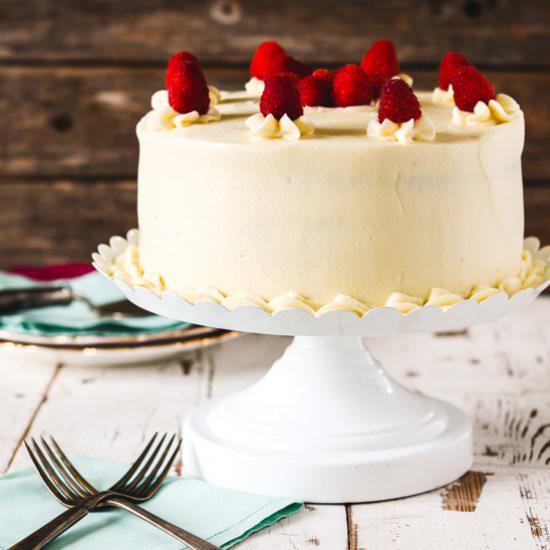 White Chocolate Raspberry Cake