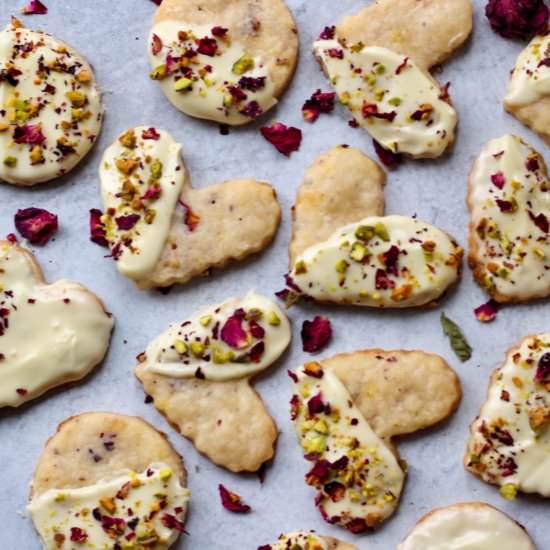 Rose Orange Shortbread Cookies