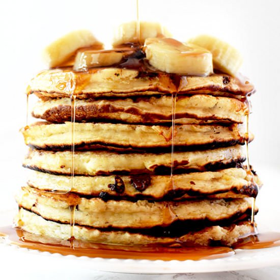 Banana Chocolate Chip Pancakes