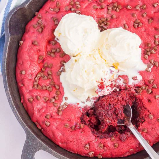 Red Velvet Skillet Cookie