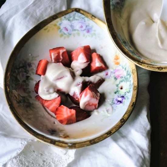 Strawberries & Vegan Sweet Cream