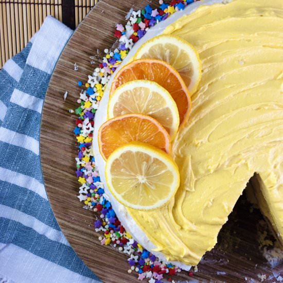 Whipped Lemon Frosted Boxed Cake