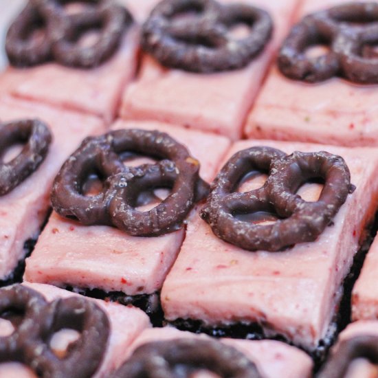 Choco-covered strawberry brownies