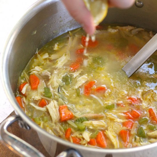 Lemon Chicken Orzo Soup