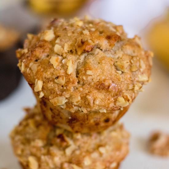 Sky High Banana Walnut Muffins