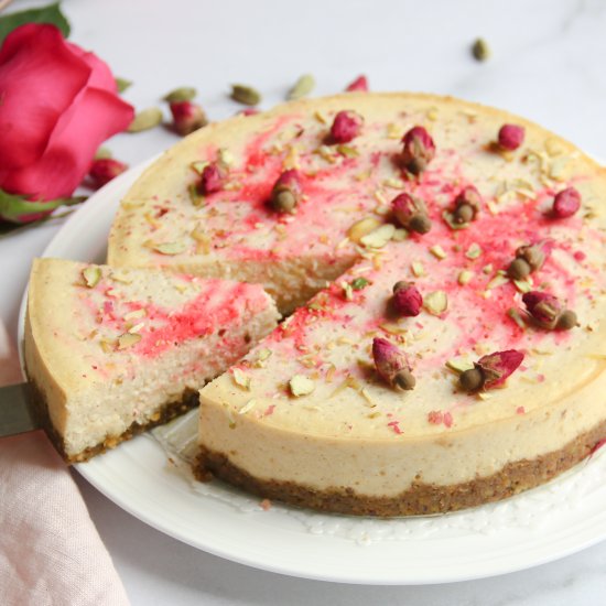 Ricotta cheesecake with rose