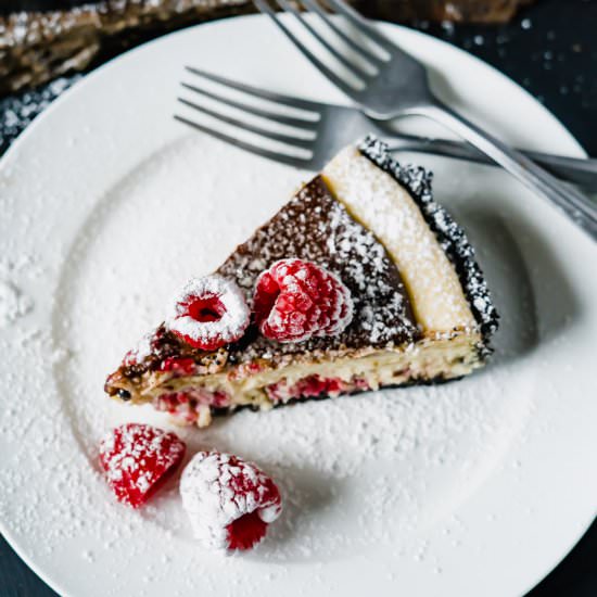 Chocolate Raspberry Cheesecake Tart