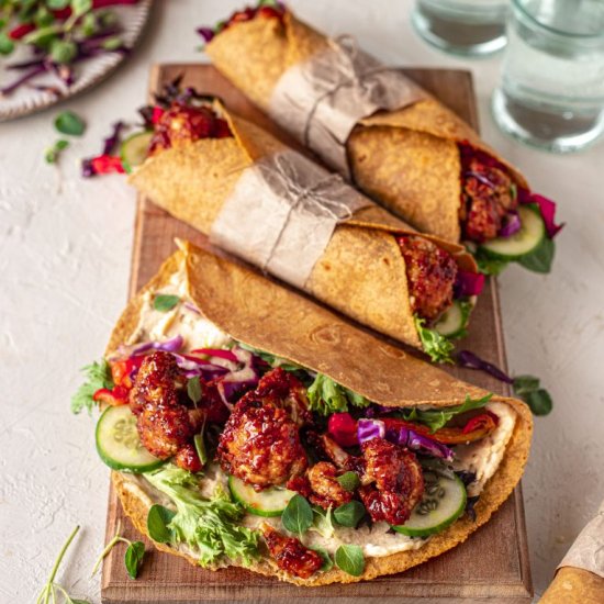 Maple BBQ Cauliflower Wraps