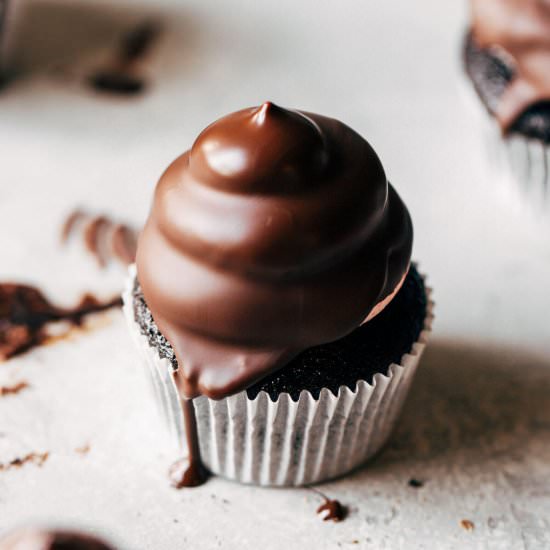 Chocolate Strawberry HiHat Cupcakes