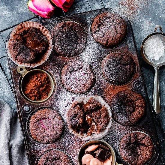 dark chocolate lava cupcakes