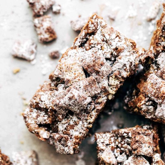 Puppy Chow Marshmallow Treats