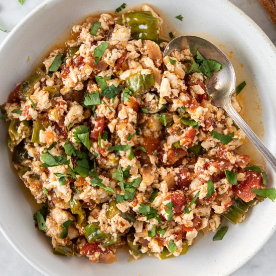 Tofu Scramble With Shishito Peppers