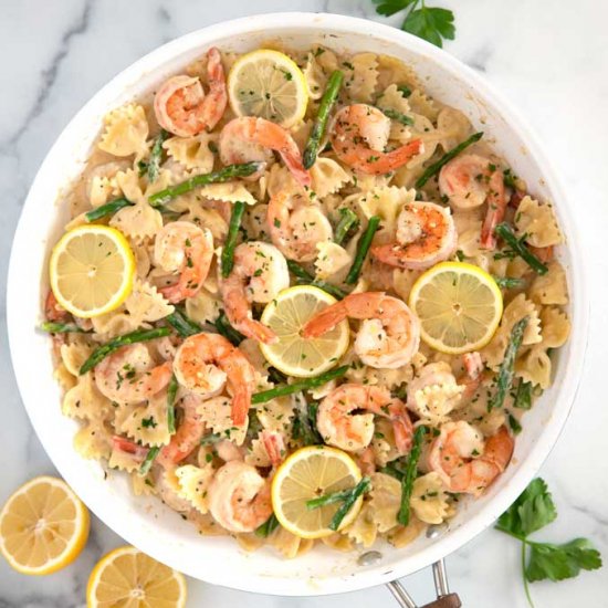 Lemon Garlic Parmesan Shrimp Pasta