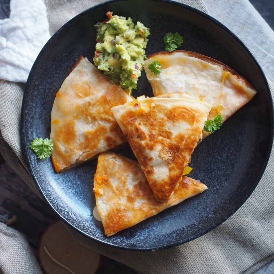 Steak and bell pepper quesadillas