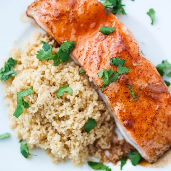 Spicy Bourbon Glazed Salmon