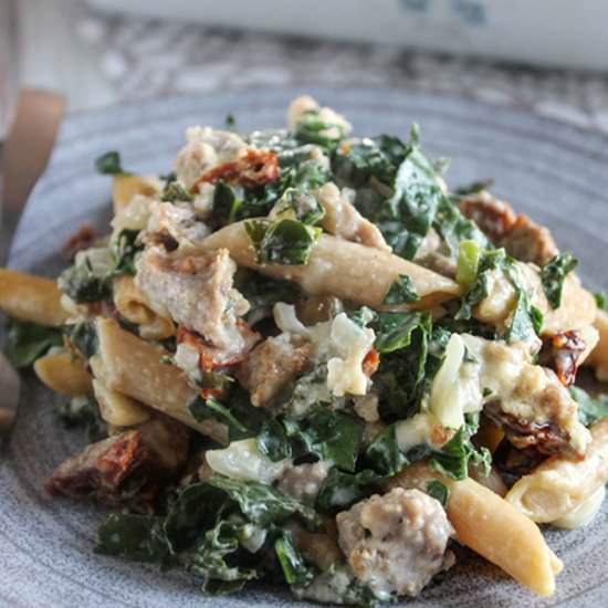 Sausage with Kale Pasta Bake