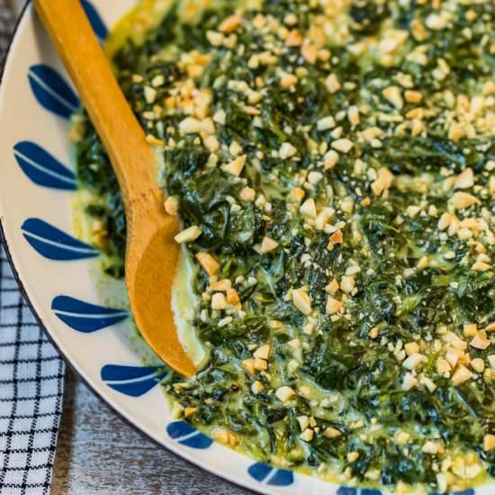 creamed spinach & toasted almonds!