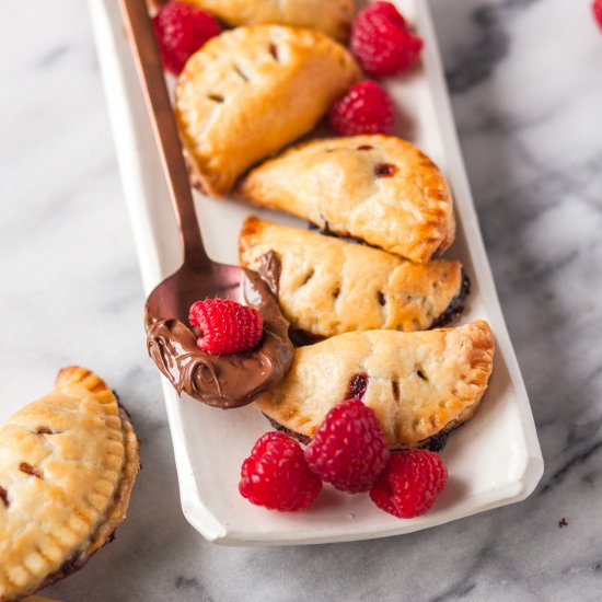 mini nutella & raspberry hand pies