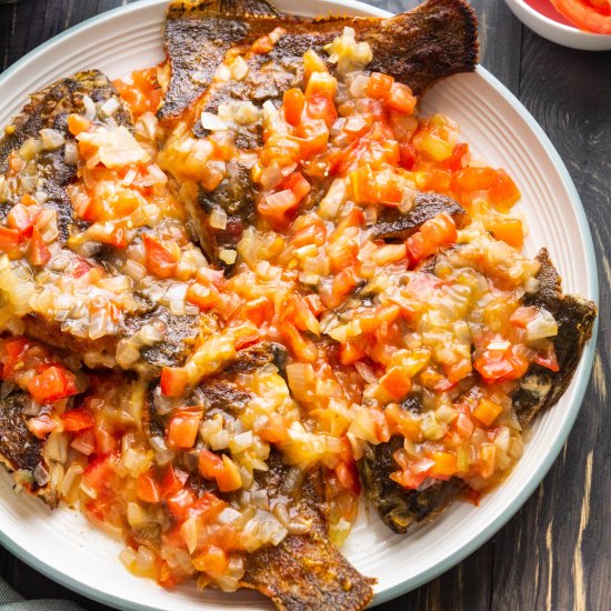 Vietnamese Fried Fish with Tomatoes