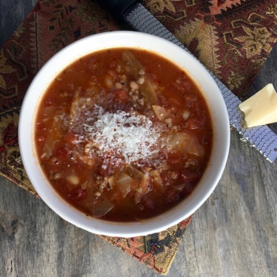 Spicy White Bean and Cabbage Soup