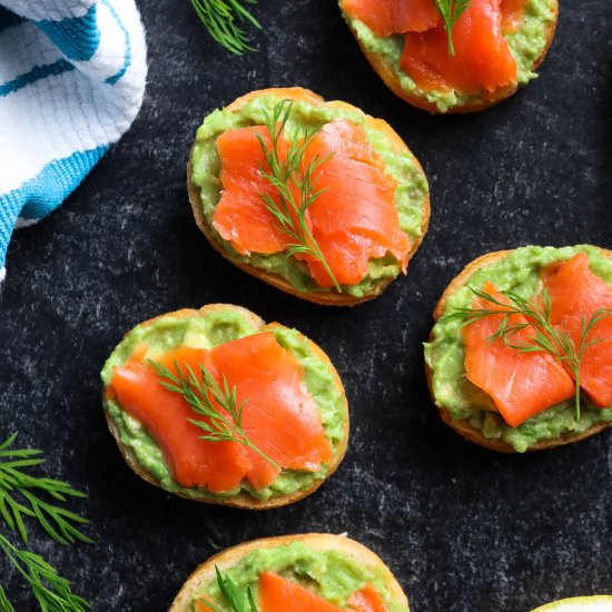 Salmon Avocado Sandwiches (Canapes)