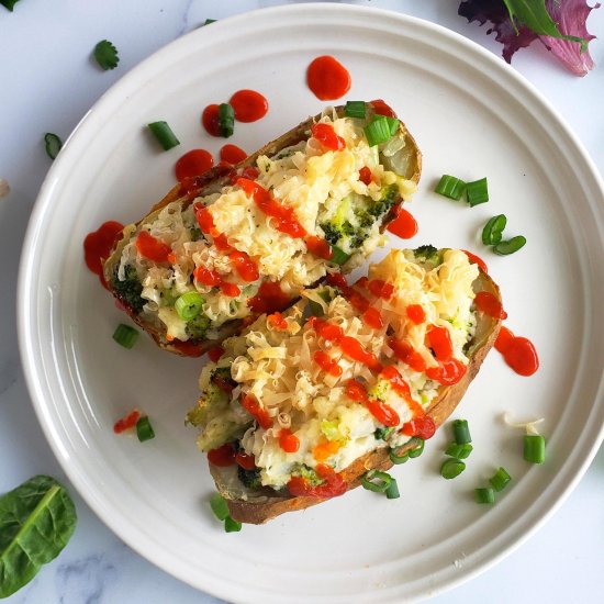 Cheesy Broccoli Twice-Baked Potato