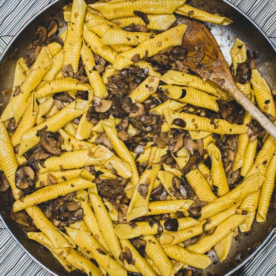 Garganelli Pasta with Mushroom Sauce