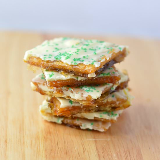 White Chocolate Saltine Toffee