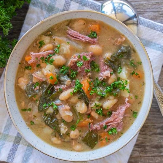 IP Ham White Beans Collards Soup