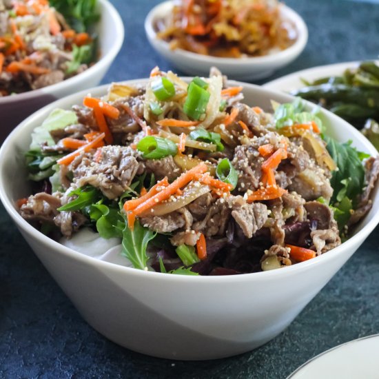 Asian Beef Salad with toasted Rice