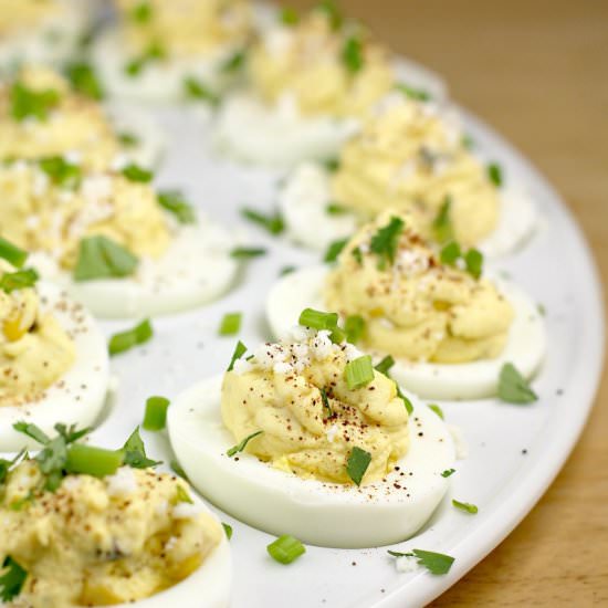 Mexican Street Corn Deviled Eggs