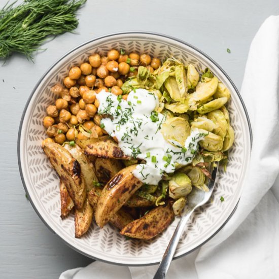 Dill Roasted Chickpeas & Potatoes