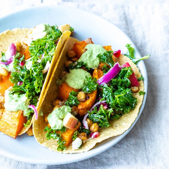 Crispy Chickpea and Squash Tacos