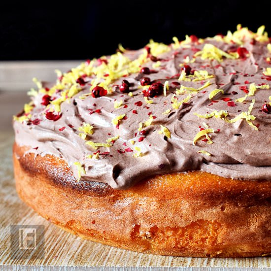 Lemon Cake with Chocolate Frosting