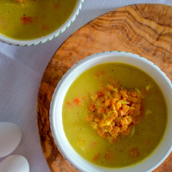 Lentil & Egg Drop Soup