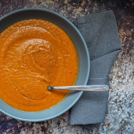 Baked eggplant cream soup