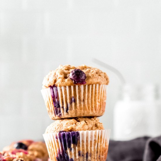 Healthy Lemon Blueberry Muffins