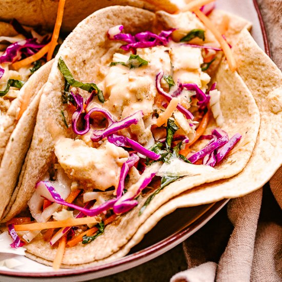 Fish Tacos with Creamy Sauce