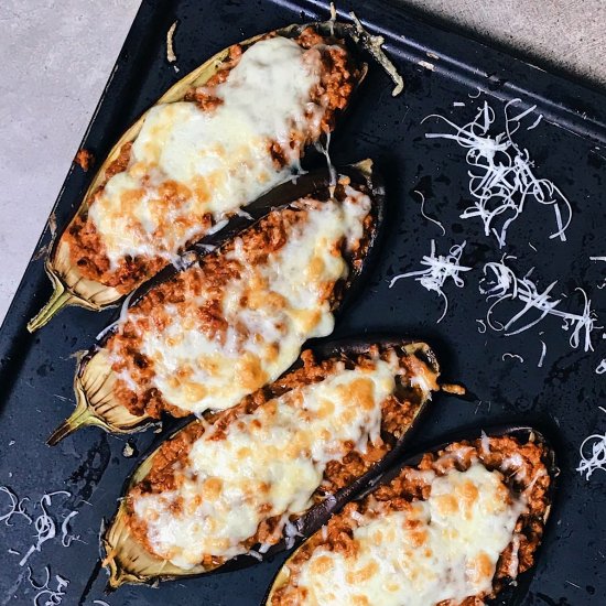 Eggplant stuffed with meat