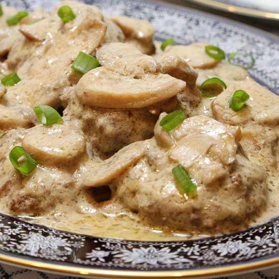 Burger Steak with Mushroom Gravy