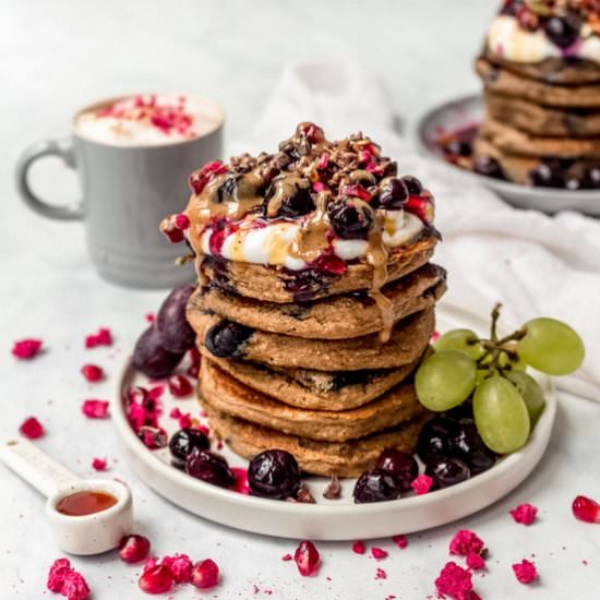 Blueberry Vanilla Protein Pancakes