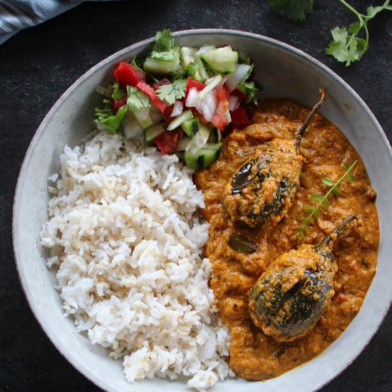 Stuffed Baby Eggplant Curry